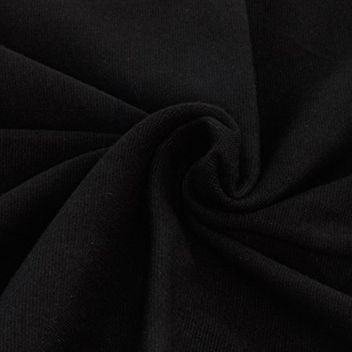 Jersey Stoff mit Bündchenstoff Stoffpaket (50 cm Jersey + 25 cm Bündchen, Schwarz)