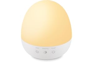 Lyridz Baby Night Light Kids Touch Lamp Table Bedside Lamp for Nursery Rechargeable Small Dimmable LED Egg Light with 5000mAh Battery, Warm and Cool White, Support Quick Charge
