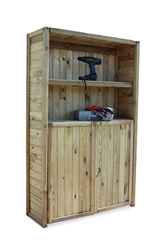 Geräteschrank Gartenschrank Heino, holz, B110 x T38 x H175 cm - 8
