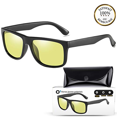 O³ Lunettes Conduite de Nuit - Vision Nocturne - Anti Éblouissement - avec Boite Noire