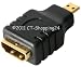 Produktbild HDMI Typ D Adapter (HDMI-Kupplung 19 polig auf HDMI-Stecker 19 polig Typ D), schwarz, vergoldete Kontakte