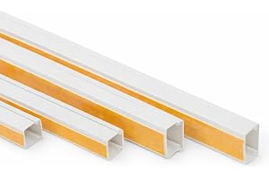 Självhäftande PVC-kabelkanal, 10 meter – vit, flexibel och justerbar – elegant kabelkanal för ren kabelläggning för hem och kontor (10 m 12 x 12 mm – 10 x 1 m)