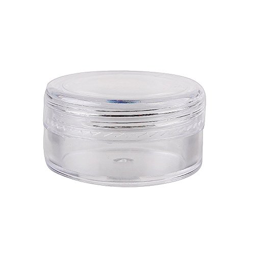 Teensery 3ml 3 Gram Empty Plastic Clear Sample Cosmetic Container Jar Pot Makeup Creams Eye Shadow Powder Jewelry Container Bottle Lot (25 pcs)