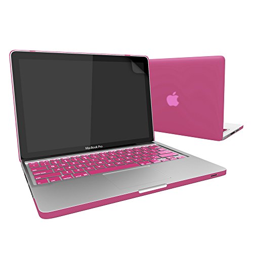 SlickBlue Macbook-Pro-13 (A1278) gummierte harte hülle mit EU QWERTY Tastatur Abdeckung und Displayschutzfolie- Baby Rosa