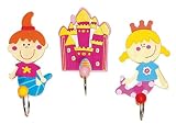 1 Stück - Garderobe - Garderobehaken - Kleiderhaken - für Kinder aus Holz u. Metall - Prinzessin / Kindergarderobe