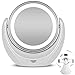 Rantizon Makeup Mirror LED Illuminated Cosmetic Mirror 1X/5X Magnification Double Face 360°Rotation Shaving Mirror for Beauty, Tabletop, Bathroom, Bedroom, Travel Mirror with Stand, Double Sided