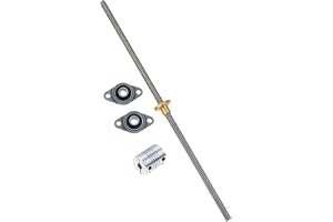 3D-skrivare T8 blyskruv horisontellt kit, 100-750 mm 8 mm gängstång+mässingsmutter+KFL08 lagerhållare+ koppling, 1 set