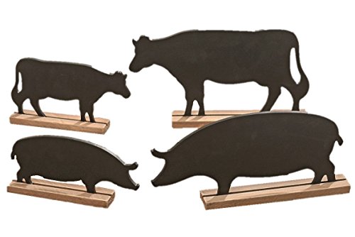 2er Set Tischtafel Schwein und Kuh 29cm Menu Tafel beidseitig
