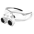 Endoking Dental Loupes with Plastic Frame | LED HeadLight Free (3.5x, Silver)