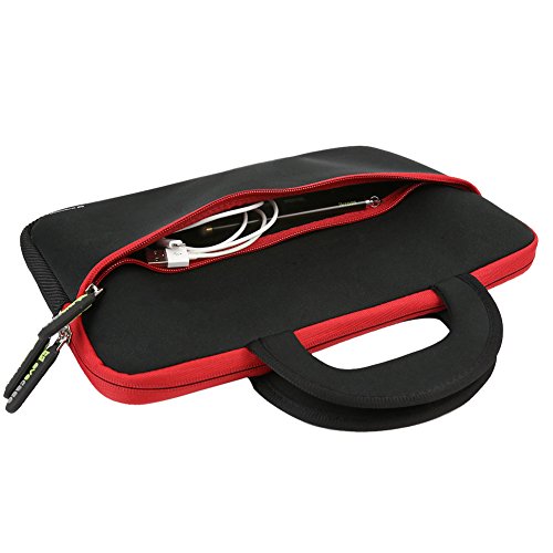 Tablet Schutzhülle, Evecase Universal 11.6 Zoll Neopren Tablet Case mit Vorderseitigem Zubehörfach für Tablets Lenovo Acer Asus iPad Samsung – Schwarz / Rot XL - 8