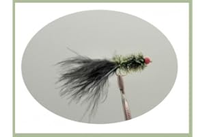 TROUTFLIES UK LURE FLIES 12 pack of Ally McCoist - Olive - Lures Fishing Flies. Size 10