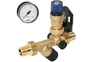 Ritzer by SYR Trinkwasser Sicherheitsgruppe Syrobloc Typ 24 DN 15 x 1/2", 6, 8, 10 bar, Sicherheitsarmatur mit Manometer (8 bar mit Manometer)