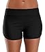 CharmLeaks Damen Boardshorts Schwimm Hotpants Bikini Badehose Schwarz L