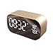 Produktbild HHCC Digitale Alarmuhr mit Bluetooth-Lautsprecher, Wake-Up Light Dimmable LED-Display Bildschirm Bedroom Bedside Dual Alarm Uhr mit Snooze und Thermometer, Support FM Radio, eingebautes Mic,Gold