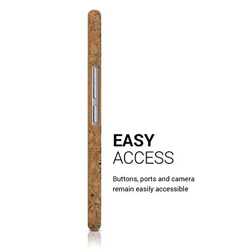 kwmobile Funda de corcho para OnePlus X  5 0   - Case trasero Dise  o Sol saliente para m  vil - Cover protector duro en marr  n oscuro marr  n claro