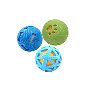 RvPaws Combo of 3 Squeaky Interactive Ball Toy, Pet Toy Ball in Ball for Dog/Puppy-Small-Multicolored