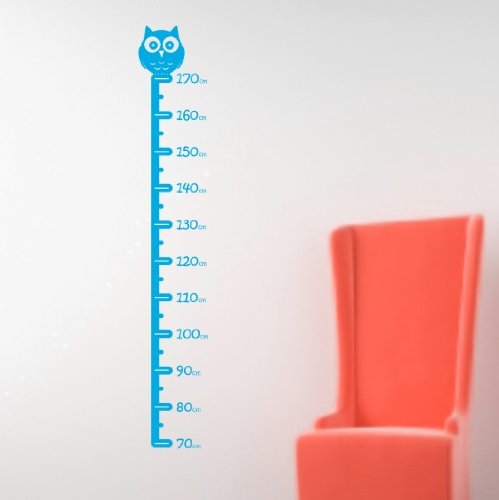 Owl design children's height chart wall sticker H538K - PINK