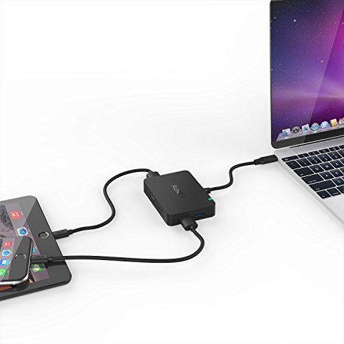 AUKEY USB C Hub auf 4 Port USB 3.0 + USB C Port mit PD ( Power Delivery ) + HDMI Port ( 4K Auflösung ) USB Type C Hub Ladefunktion für New Macbook, Macbook Pro 2016, Google ChromeBook Pixel 2015, usw. - 5