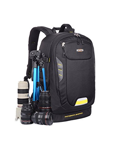 Rucksack Kamera, Kameratasche Canon, Kamerarucksack Laptop, Camera Backpack, stoßfest, Kamerarucksack Wasserdicht, Kameratasche Nikon, Fotorucksack Canon, Kameratasche Sony, Kameratasche Spiegelreflex, Fotorucksack für Spiegelreflex, Kamerarucksack mit Stativhalterung, Tabletfach, Regenschutz - 5