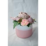 Rundes Tischgesteck mit Pfingstrose - Tischdeko mit künstlichen Blumen