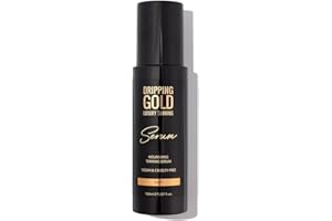 Dripping Gold Luxury Tanning Serum – Hydrating Self-Tanner with Squalane, Rosehip & Hyaluronic Acid – Streak-Free, Deep Golden Glow – Lightweight & Fast-Absorbing
