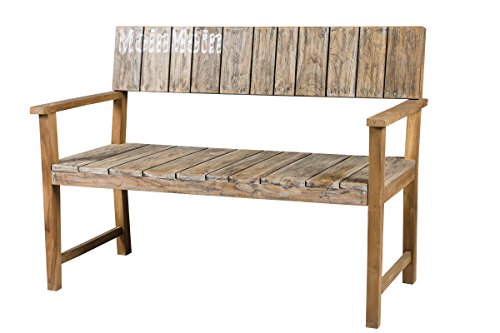 GARDENho.me 2-Sitzer Bank Gartenbank Moin Moin Holzbank ca. 120 cm rustikal Teakholz