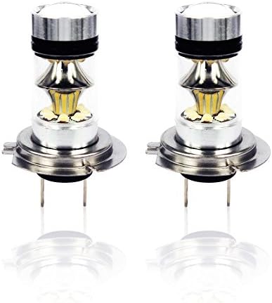 Hugooo 60W H7 High Power Super Bright 6000K LED Fog Light Bulbs 1000LM DRL Replacement for Car Truck Vehicles Lamp Xenon White-Pack of 2