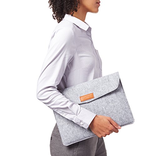 AmazonBasics Laptop-Tasche, Filz, für Displaygrößen bis 13 Zoll (33,02 cm), Hellgrau - 2
