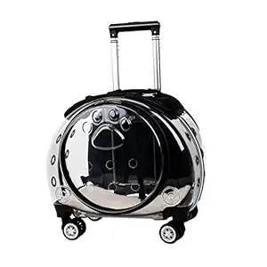 Meri Shopp Pet Carrier Outing Backpack Trolley Case Travel Cat Bag Bubble Box Clear