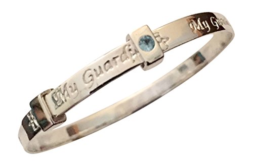 Sterling Silver Baby Bangle Birthstone - March