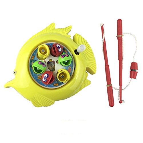 Preisvergleich Produktbild Stillshine - Kinder Puzzle Fischen Spiel Uhrwerk Magnetisch Upstream Fischen Platte Baby Intelligenz Entwicklung Early Learning Spielzeug Kleine Geschenk (Gelb (B))