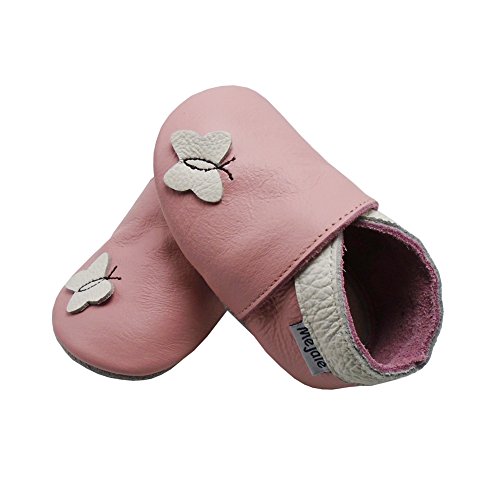 Mejale Weiche Sohle Leder Babyschuhe Lauflernschuhe Krabbelschuhe Kleinkind Kinderschuhe Hausschuhe Karikatur Schmetterling - 4