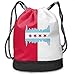Produktbild htrewtregregre Kordelzug Paket Chicago Skyline City Flag Drawstring Backpack for Mens and Womens, 100% Polyester Durable Tote Bags