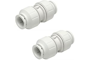 JD Brands 15mm Push Fit Straight Connectors (2 Pack) | Tool-Free Pushfit Plumbing Fittings for 15mm Copper & Plastic Pipes | Easy-Fit Radiator & Water Pipe Fittings – Equal Straight Push-Fit Joint
