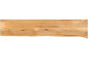 vidaXL Tablero de Mesa Borde Natural Madera Maciza Mango 160x30x3,8 cm, Superficie de Mesa, Tablero de Mesa de Madera, Tablero de reemplazo