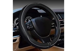 Flaconi Funda Volante Coche,Funda Volante,Universal Antideslizante Protección del Volantes,Accesorios para el Interior del Coches,Adecuado para Volantes con un Diámetro Exterior(Negro&Gris)