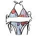 Produktbild Women's Sexy Bikini Set Modern Marine Animal Navigation Abstract Custom Tie 2 Piece Bikini Suits Pushed Up Bathing Swimwear
