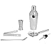 Produktbild Kosma Cocktail Edelstahl Barware Kit Bar-Sets (Set von 6, Cocktail Shaker 500ml, Peg Measurer 30x60ml, Ice Tong 5.5 ", Cocktail-Sieb, Cocktail Mix Löffel 8", Free Flow Wine Pourer)