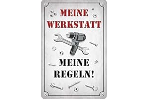 BLECHWAREN FABRIK BRAUNSCHWEIG GMBH Blechwarenfabrik Braunschweig Kultschild Meine Werkstatt, Meine Regeln aus Blech Mehrfarbig, Maße: 20cm x 30cm, PC300/459