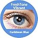 Produktbild Farbige Kontaktlinsen Jahreslinsen blau hellblau "Carribean Blue" gute Deckkraft ohne Stärke mit Aufbewahrungsbehälter