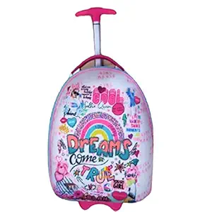 Funeiko Canvas Kids Luggage Trolley Bag for Kids Cartoon Backpack for Boy Kids Travel Trolley Bag for Kids Girls - Multicolor