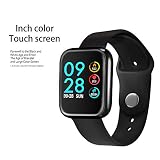 XWEM Bluetooth Smart Armband Fitness-Tracker, Wasserdichte Uhr Herz Rate Blutdruckmessung Sport Armband gesunde Schlaf Armbanduhr,Black