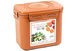 E-Jen Premium Kimchi, Sauerkraut Container Probiotic Fermentation with Inner Vacuum Lid (Earthenware Brown, 0.9 gal/ 3.4L)