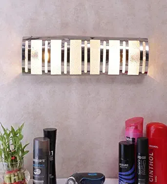 Off White Steel & Glass Bathroom Light by Devansh for Wash Basin/Mirror