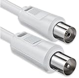Länge 5 m 1aTTack AK 500 Koaxial Anschluss-Kabel 5m weiß