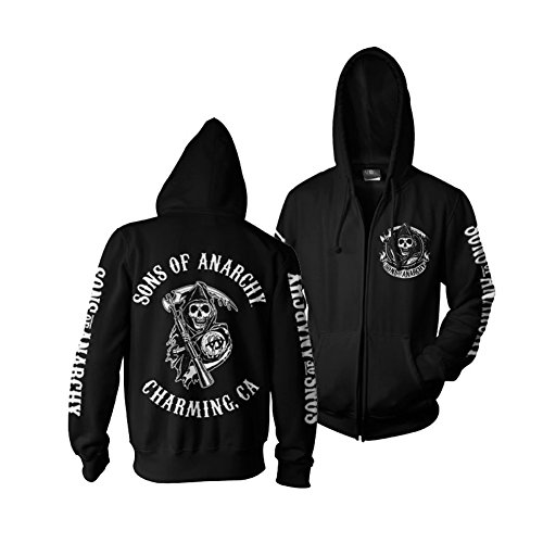 SOA Full CA Backprint Zip Hood (Black), X-Large