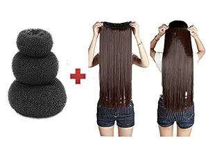 Chanderkash Hair Donuts Bun Maker Hair Ring Style Maker Round Chignon for Women, Black (3 Pieces)