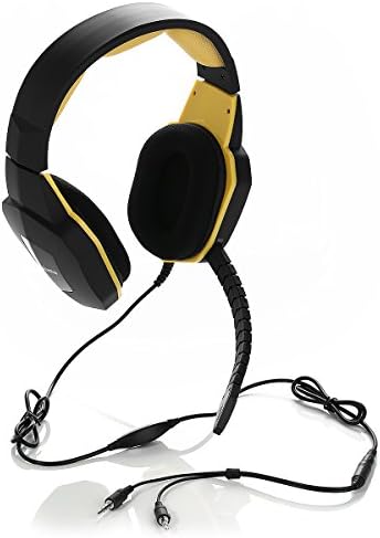 Badasheng Upgrade In-line Controller Gaming Headset for PS4 , Xbox One , Smartphone , Tablet , PC (yellow)