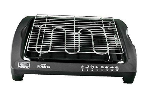 WTC praktischer BBQ Elektro Tischgrill Elektrogrill elektrischer Barbeque Grill (Schwarz) - 3