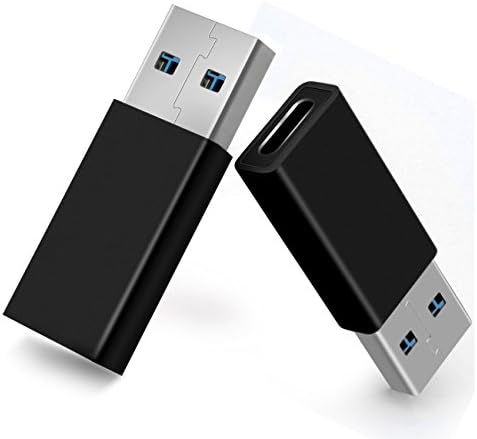 MYECOGO Type C USB C Adapter, Hi-speed USB-A 3.0 Male(Type -C) to USB-C Female Adapter OTG Support, Data Syncing and Charging for New Macbook, Samsung Galaxy S8 Plus(USB 3.0 to Type-C 2 Pack Black)